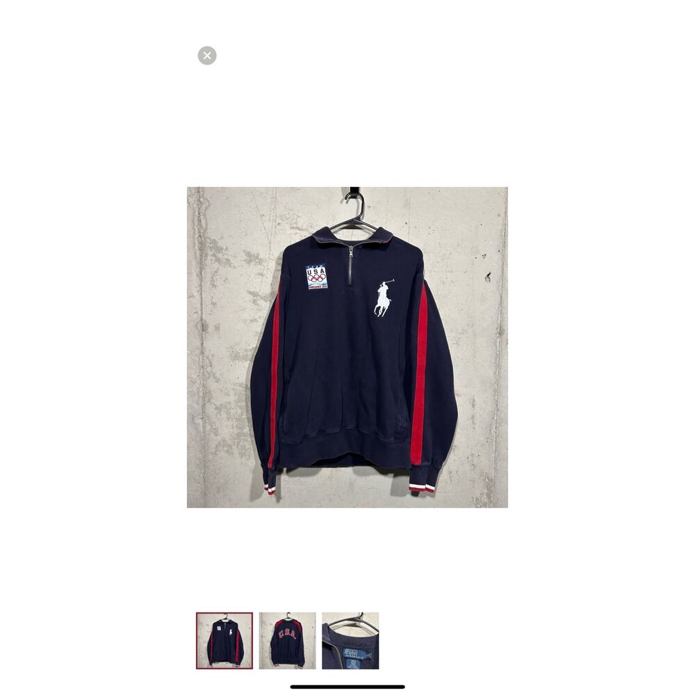 Polo Ralph Lauren quarter zip 2010 Team USA Vancouver Olympic sweatshirt S